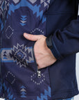Mens Aztec Softshell Water-Resistant Jacket - Navy