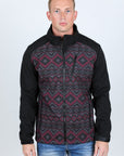 Mens Aztec Softshell Water-Resistant Jacket - Black