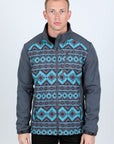 Mens Aztec Softshell Water-Resistant Jacket - Gray