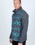 Mens Aztec Softshell Water-Resistant Jacket - Gray