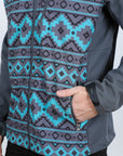 Mens Aztec Softshell Water-Resistant Jacket - Gray