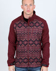 Mens Aztec Softshell Water-Resistant Jacket - Burgundy