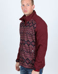 Mens Aztec Softshell Water-Resistant Jacket - Burgundy