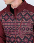Mens Aztec Softshell Water-Resistant Jacket - Burgundy