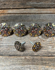 Floral Dots Antique Silver Western Concho W147