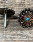 Antique Silver and Copper Floral Saddle Set SSW220L