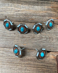 Octagon Turquoise and Blue Enamel Saddle Set SSW221L