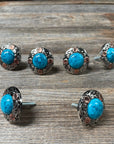 Antique Silver and Copper Turquoise Saddle Set SSW222L