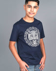 Kid's Cotton Navy Rhinestone T-shirt