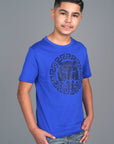 Kid's Cotton Royal Blue Rhinestone T-shirt