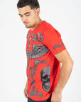 Men's Cotton Orange Rhinestone T-shirt