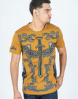 Men's Cotton Mustard Rhinestone T-shirt