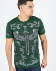 Men's Cotton Green Rhinestone T-shirt