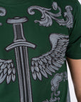 Men's Cotton Green Rhinestone T-shirt