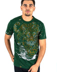 Men's Cotton Green Rhinestone T-shirt