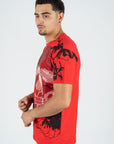 Men's Cotton Red Rhinestone T-shirt