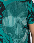 Men's Cotton Teal Rhinestone T-shirt
