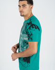 Men's Cotton Teal Rhinestone T-shirt