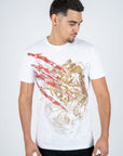 Men's Cotton White Rhinestone T-shirt