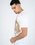 Men's Cotton White Rhinestone T-shirt