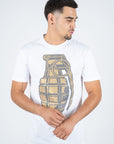 Men's Cotton White Rhinestone T-shirt