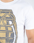 Men's Cotton White Rhinestone T-shirt