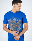 Men's Cotton Royal Blue Rhinestone T-shirt