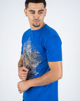 Men's Cotton Royal Blue Rhinestone T-shirt