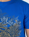 Men's Cotton Royal Blue Rhinestone T-shirt