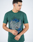 Men's Cotton Green Rhinestone T-shirt