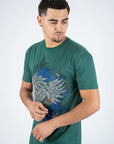 Men's Cotton Green Rhinestone T-shirt