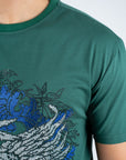 Men's Cotton Green Rhinestone T-shirt