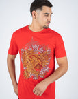 Men's Cotton Red Rhinestone T-shirt