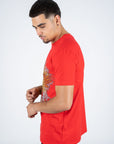 Men's Cotton Red Rhinestone T-shirt