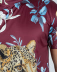 Men's Cotton Wine Rhinestone T-shirt