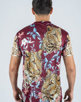 Men's Cotton Wine Rhinestone T-shirt