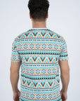 Men's Cotton White Aztec Print T-shirt