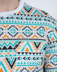 Men's Cotton White Aztec Print T-shirt
