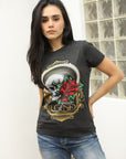 Women's Cotton American Legend Graphic Print Black T-shirt