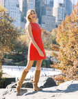MASON'S DAUGHTER | Mia Dress, Red Cotton Twill
