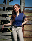 Tara - Short Sleeve Lace Competition Shirt Navy
