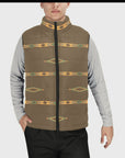 Light Brown Aztec Men's Puffy Vest