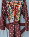 Cowgirl Says God Bless Women's Western Bath Robe