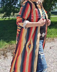 Southwestern Aztec Long Shirt Dress Duster