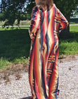 Southwestern Aztec Long Shirt Dress Duster