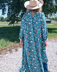 All Turquoise Long Duster Dress