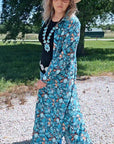 All Turquoise Long Duster Dress