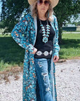All Turquoise Long Duster Dress