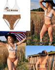 Yeehaw Tooled Leather Print Bikini