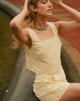 MASON'S DAUGHTER Jessica Short, Butter Yellow Linen